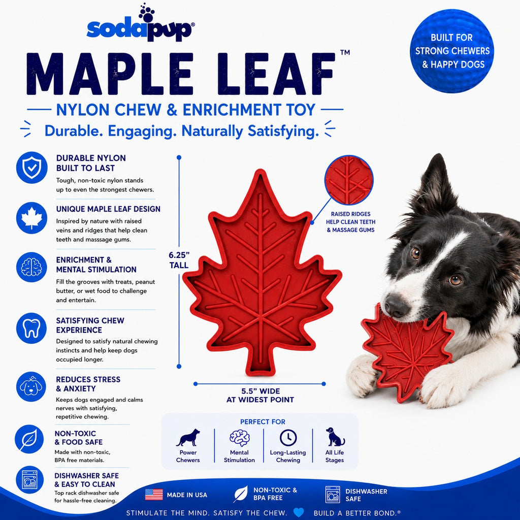 Canadian Maple Leaf Nylon Dog Chew Toy - Durable & USA Made